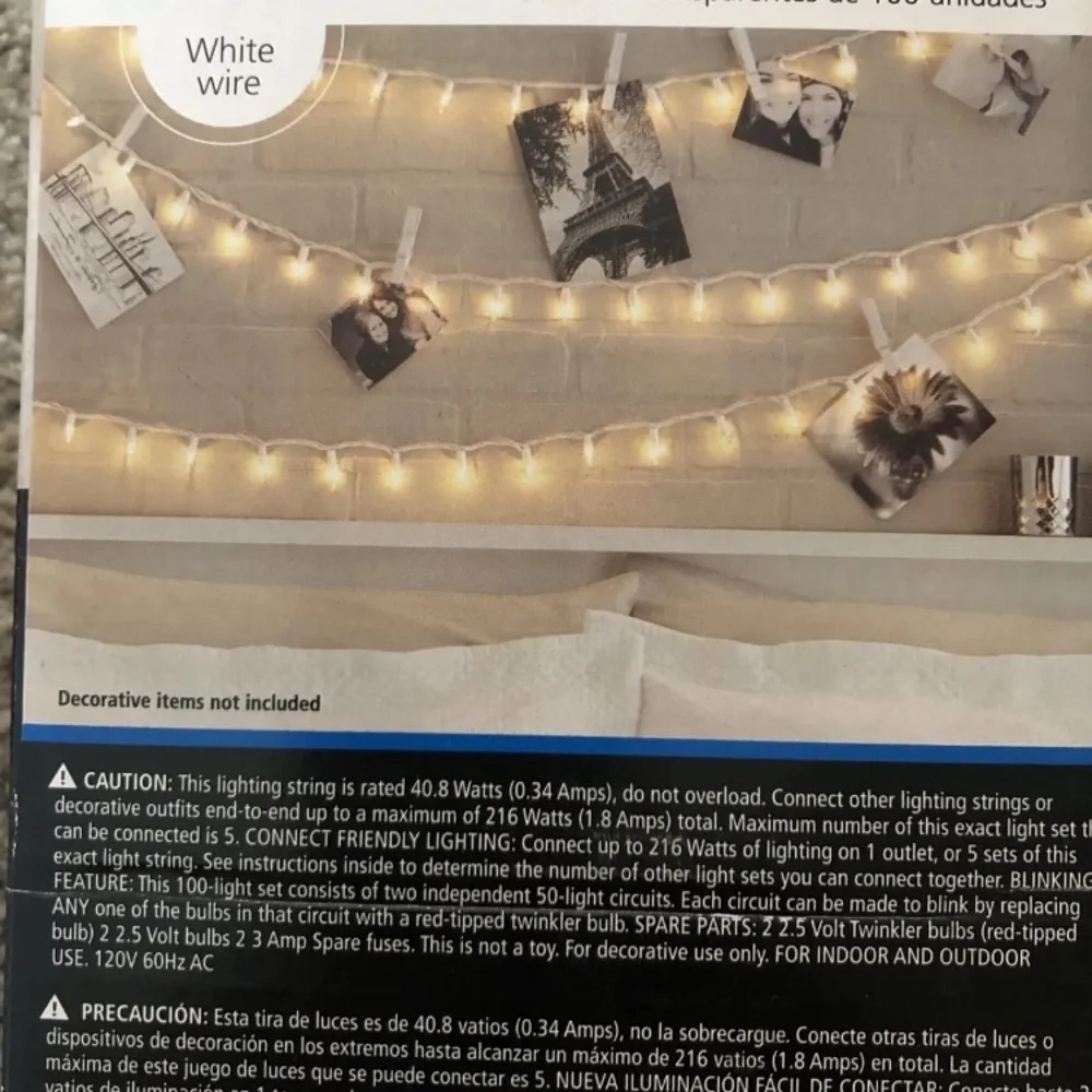 4x Mainstays 100ct Clear Mini Lights White Wire Indoor/Outdoor 22.5ft Holiday
